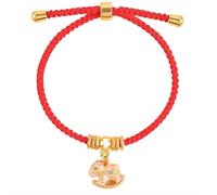 Pulsera de cuerda roja de la suerte del año del caballo, pulseras ajustables de 12 caballos del zodiaco, pulseras de cuerda trenzada de la suerte, pulsera china de Feng Shui para mujeres y hombres