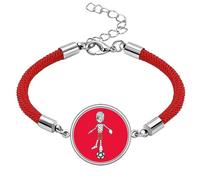 Pulsera de cuerda roja de la suerte deportiva de fútbol marroquí, hecha a mano