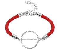 Pulsera de cuerda roja hecha a mano con cita "Victory Won't Come to Me Unless I Go to It"