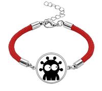 Pulsera de cuerda roja hecha a mano con diseño de alienígena y monstruo del universo