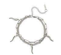 Pulsera de cuerno italiano con cornicello, tercer ojo del diablo, pulsera contra el mal de ojo, buena suerte, protección de chile, talismán, joyería de regalo para mujeres y hombres, ajustable, Acero