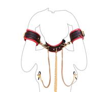 Pulsera de Cuero Accesorios de Juego Sano Collar Enlace Esposas Diversión Fiesta Suministros