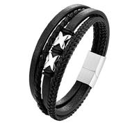 Pulsera De Cuero Con Letra Inicial Para Hombre, Pulsera De Cuero Con X Del Alfabeto Negro Con Cierre Magnético, Regalo De Joyería Para Papá, Esposo, Hermano, Novio, Hijo Y Abuelo, Color Blanco, 2