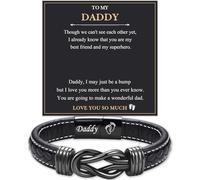 Pulsera de cuero con texto en inglés «Love You Forever» para hombres, adolescentes, niños, para mi hermano, hijo, nieto, sobrino, amigo, papá, marido, Navidad, cumpleaños, San Valentín, día del padre