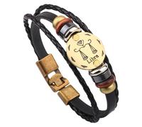 Pulsera De Cuero De Las 12 Constelaciones Para Hombres Y Mujeres, Pulsera De Cuerda De Cuero Trenzada Multicapa, Brazalete Vintage, Signo Del Horóscopo, Astrología, Accesorios De Joyería, Libra,