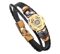 Pulsera De Cuero De Las 12 Constelaciones Para Hombres Y Mujeres, Pulsera De Cuerda De Cuero Trenzada Multicapa, Brazalete Vintage, Signo Del Horóscopo, Astrología, Accesorios De Joyería, Cáncer