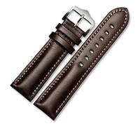 Pulsera de cuero hecha a mano Correa de reloj de 18 mm, 20 mm y 22 mm Correa de reloj de pulsera de color verde y azul(Brown,21mm)