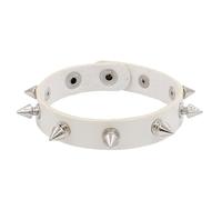 Pulsera De Cuero Hombre,Pulsera De Cuero Con Remaches Punk De Estilo Callejero De Moda, Joyería De Pareja De Moda De Discoteca, Exquisita Pulsera De Una Sola Fila, Joyería Energética Para Mujeres