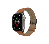Pulsera de cuero - JUSTIN - Atemporal - Cuero auténtico - Compatible con Apple Watch 44/45/46/Ultra - Marrón