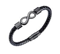Pulsera De Cuero Para Hombre Cadena Infinita Impermeable Cómoda Para Muñeca
