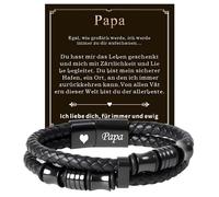 Pulsera de cuero para hombre, cierre de acero inoxidable, pulsera de piel para mi papá hijo, Navidad, cumpleaños, aniversario, regalo de San Valentín, pulseras, joyas para marido, marido, novio