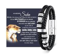 Pulsera de cuero para hombre, regalo de mamá, pulsera para mi hijo, regalo de cumpleaños para adolescentes, 18 cumpleaños, regalo Azubi, regalo de valor, 21 Zentimeter