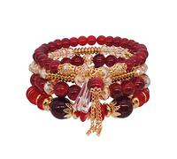 Pulsera de cuero personalizada para hombre, pulsera de múltiples estilos, círculo, cuerda de mano, perla, accesorio de dama de honor, talla única, Acero aleado, No es una piedra preciosa