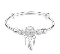 Pulsera de de - Elegante de pluma, sensor de sueño elegante | Pulsera hueca chapada en de enchufe de borlas, pulsera pulida ajustable para mujeres niña adolescente