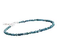 Pulsera de diamantes azules de 2,5-3 mm con forma de pepita, cuentas talladas en bruto, cierre ajustable chapado en plata de 18 cm para hombre y mujer | LK_STACK_01423