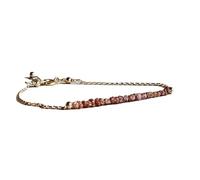 Pulsera de diamantes marrones de 2,5 mm con forma de pepita, cuentas talladas en bruto, cierre ajustable de 18 cm, chapada en plata, para hombre y mujer | LK_STACK_01726