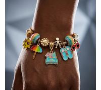 Pulsera de dijes de y para mujer, pulsera dorada de cuentas con colgante de chancla y paraguas, regalo de joyería para vacaciones