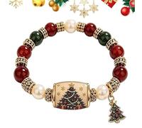 Pulsera De Dijes Navideña Brazalete Ajustable Con Cuentas Para Y Festivos