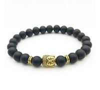 Pulsera de equilibrio de 7 chakras con cuentas de roca de lava negra de 8mm para hombres y mujeres, pulsera de piedra de oración para Yoga Chakra, Buda mate mate