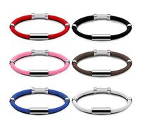 Pulsera de equilibrio para mujeres y hombres, pulsera magnética antiestática de acero inoxidable, pulsera de vértigo antiestática, pulsera de silicona deportiva para unisex, 6 colores