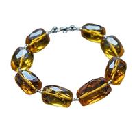 Pulsera de eslabones de cuarzo limón natural de 18x14-22x16 mm, piedra tallada facetada en forma de rodadura, color amarillo, 7,5 pulgadas, pulsera apilable, joyería hecha a mano |LK_SLNK_00009