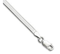 Pulsera de eslabones de espiga mágica de plata de ley 925 maciza pulida de 3 mm, 18 centímetros, con garra de langosta para mujer