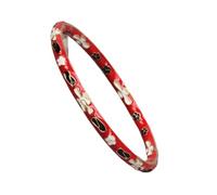 Pulsera de esmalte,Vintage Bangles Brazalete fino de filigrana esmaltada Cloisonne Vintage, brazaletes étnicos tradicionales hechos a mano, accesorios de moda for mujer, regalo(Red_Diameter:58mm)