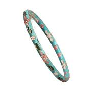 Pulsera de esmalte,Vintage Bangles Brazalete fino de filigrana esmaltada Cloisonne Vintage, brazaletes étnicos tradicionales hechos a mano, accesorios de moda for mujer, regalo(Sky blue_Diameter:58mm)