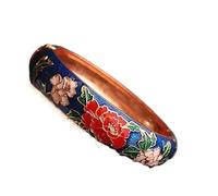 Pulsera de esmalte,Vintage Bangles Esmalte multicolor Cloisonne Filigrana Brazaletes de flores bonitas Pulseras étnicas de metal chino hechas a mano tradicionales Brazalete Accesorios de joyería Regal