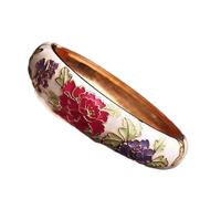 Pulsera de esmalte,Vintage Bangles Esmalte multicolor Cloisonne Filigrana Brazaletes de flores bonitas Pulseras étnicas de metal chino hechas a mano tradicionales Brazalete Accesorios de joyería Regal