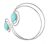 Pulsera de espiral de metal simple pero elegante hecha con material de metal, ideal para complementar o exhibir dentro de tu colección personal (11 oro y oro)