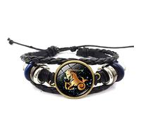 Pulsera De Espíritu De Los Signos Del Zodíaco, Pulsera Vintage Multicapa Ajustable De Cuero Sintético Con Las Doce Constelaciones, Pulsera De Manifestación Serena Para Hombres Y Mujeres, Capricornio