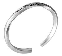 Pulsera de Estilo Chino Vintage S999 Pulsera de Plata Esterlina Pulsera de Plata Esterlina Antigüedad Diamante Unisex Pulsera de Plata Mobius Anillo Único Pulsera de Plata Esterlina Ajustable Abierta