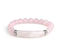 Pulsera de feromonas de eslabones para mujer, pulsera elástica de 8 mm con abalorio de vidrio curativo, pulsera de feromonas de cuarzo rosa, hecha a mano, buena suerte, piedras de chakras, joyas para