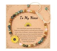 Pulsera de girasol de malaquita para mujer, para positividad, fuerza y amor, para cumpleaños, Navidad o como agradecimiento, para amigos y colegas, talla única, Plástico, No es una piedra preciosa