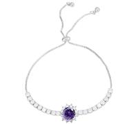 Pulsera de girasol de moissanita, decoración de dos manos, pulsera de cadena para mujer, corazón hueco, joyería de moda para mujer, joyería de color malva, talla única, Metal, No es una piedra