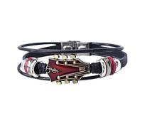 Pulsera De Guitarra - Pulsera De Gorro De Cuero Masculino | Pulseras De Estilo Punk Ajustables | Pulsera De Cuero De Guitarra De Aleación De Zinc | Pulsera Multicapa Trenzada A Mano, Fare riferimento