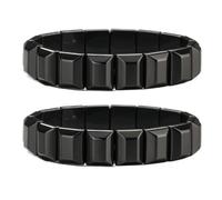 Pulsera De Hematita Hombre, 2 Pieces Natural Hematite Bracelet Men, Pulseras Piedras Naturales Para Hombres, Piedra De Protección Mental Para Padre Esposo Novio Compañeros De Clase Boda Cumpleaños