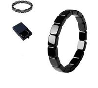 Pulsera de Hematita para Hombre, Elegante Pulsera Negra con Piedras Preciosas de Hematita, Potencia tu Fuerza Interior, Recupera tu Confianza y tu Éxito para Hombres y Mujeres