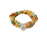 Pulsera de hilo de piedra de ónix colorida, pulsera de Yoga Mala de doble capa, pulsera de Chakra, cuentas de Buda, pulsera hecha a mano, joyería, Buda