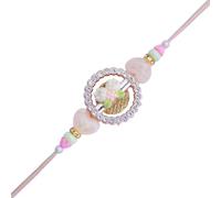 Pulsera de hilo Rakhi para hermano Rakhi para Bhai Bhabhi Bhaiya veera con piedra Rakhee, juego de pulseras Dora, tarjeta de regalo Rakhee para hermano, hermana, festival tradicional indio Raksha