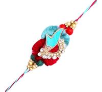 Pulsera de hilo Rakhi para hermano Rakhi para Bhai Bhabhi Bhaiya veera con piedra Rakhee, juego de pulseras Dora, tarjeta de regalo Rakhee para hermano, hermana, festival tradicional indio Raksha
