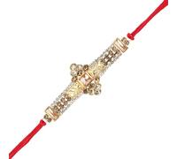 Pulsera de hilo Rakhi para hermano Rakhi para Bhai Bhabhi Bhaiya veera Raksha Bandhan Rakhi Set de pulseras Dora con regalo para hermano, hermana, festival tradicional indio Raksha Bandhan