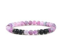 Pulsera de hombre hecha a mano de hebra clásica de piedra natural pulseras de cuentas de 6 mm para mujer joyería de yoga regalo-mate-púrpura_China