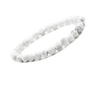 Pulsera de howlita, piedra semipreciosa, con perlas de 4 mm Piedra de la sabiduría