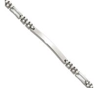 Pulsera de identificación de plata de ley 925 pulida de 4,7 mm, 19 cm, regalo de joyería para mamá, talla única, Metal Plata Plata de ley, No es una piedra preciosa