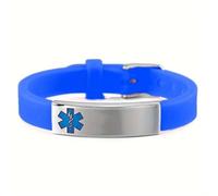 Pulsera de identificación médica grabada personalizada que brilla en la oscuridad, noche, nombre personalizado ICE penicilina alimentos alergia conciencia silicona brazalete, joyería médica, Acero
