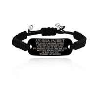 Pulsera de identificación personalizada con grabado láser hecho a mano con cuerda trenzada para pacientes con Alzheimer y demencia Y1464-UK, Acero inoxidable, No es una piedra preciosa