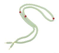 Pulsera de jade blanco con 108 cuentas con efecto de hielo agrietado para hombres y mujeres, oración budista, Mala ajustable de 41 a 50 cm (collar 108 de 8 mm)