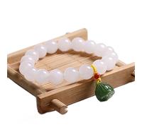 Pulsera de jade de nefritas hetias naturales afortunadas wu lou ench brazalete feng shui shui blancos jade jadeite joyas joyas joyas jade amulet atrae dinero prosperidad suerte, gato cinnabar (color: